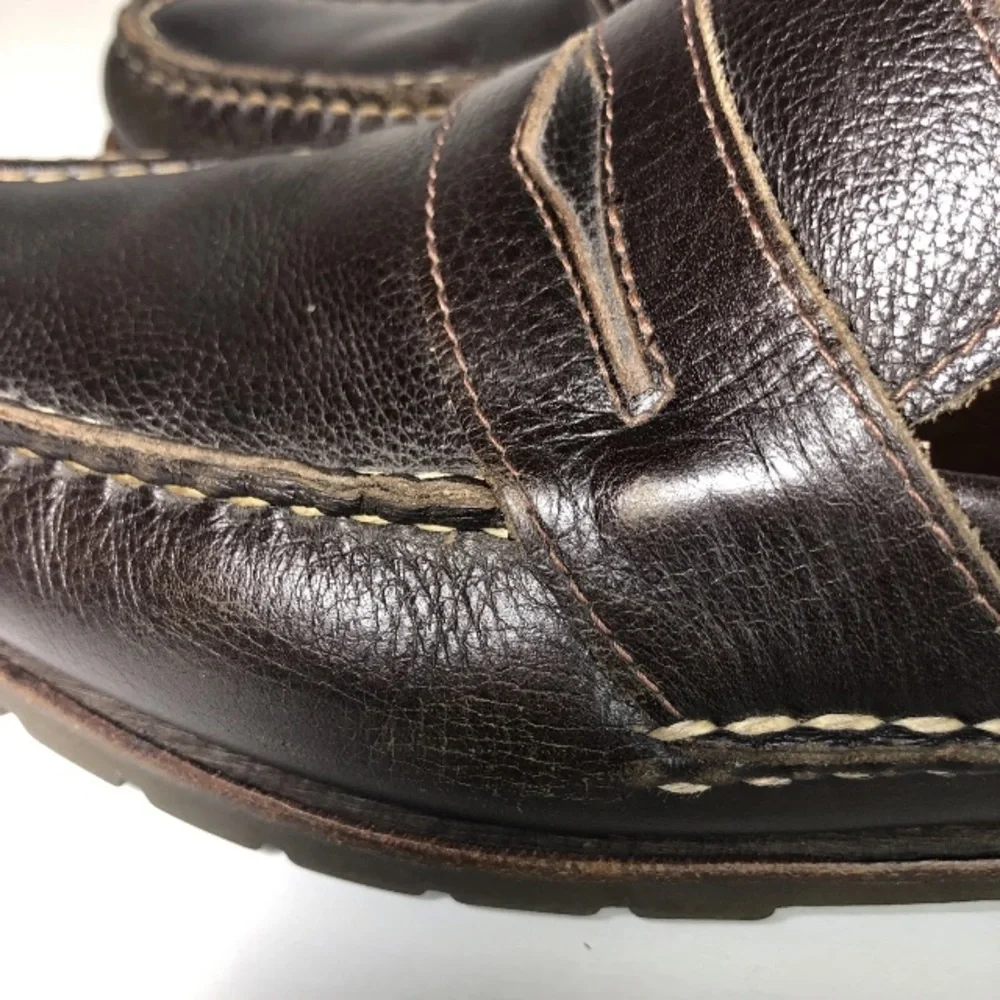 Allen Edmonds 10.5 B Hampton penny Loafer Lug slip on Shoe Narrow brown